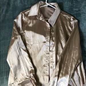 Champagne Silk Button Down